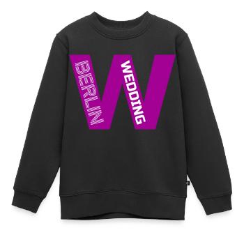 W Berlin Wedding pink - Kinder Premium Organic Sweatshirt - Schwarz - Vorne - AI Model Kid Female (0cm)