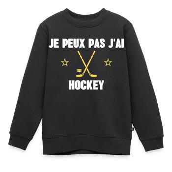 je peux pas j'ai hockey - Sweat Premium enfant bio - noir - Devant - AI Model Kid Female (0cm)