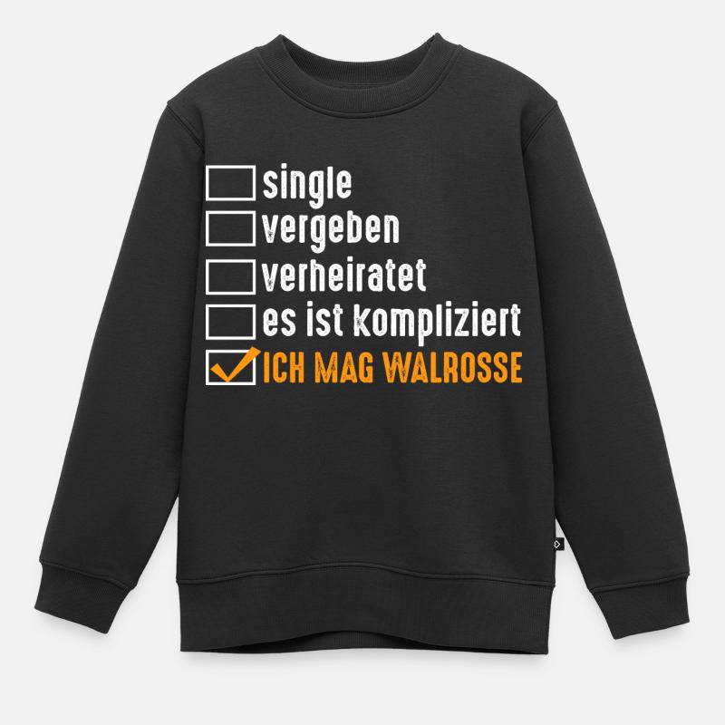 Walross - Kinder Premium Organic Sweatshirt - Schwarz