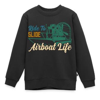 Ride To Slide Airboat Life Hydroplane Propeller Sw - Kinder Premium Organic Sweatshirt - Schwarz - Vorne - AI Model Kid Female (0cm)