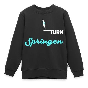 turmspringen sprung - Kinder Premium Organic Sweatshirt - Schwarz - Vorne - AI Model Kid Female (0cm)