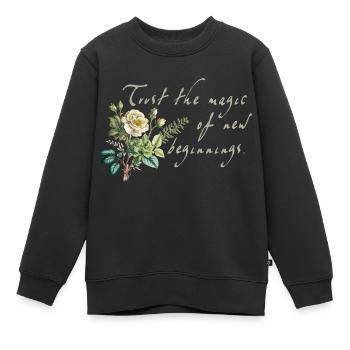 Nouveaux départs - Sweat Premium enfant bio - noir - Devant - AI Model Kid Female (0cm)