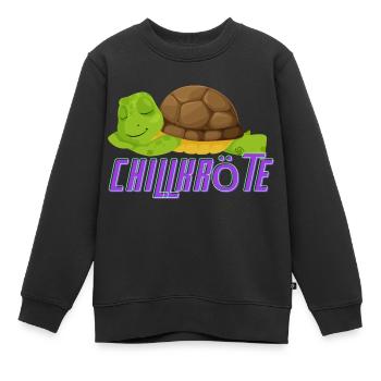 Chillkröte - das Shirt für Entspannte - Kinder Premium Organic Sweatshirt - Schwarz - Vorne - AI Model Kid Female (0cm)