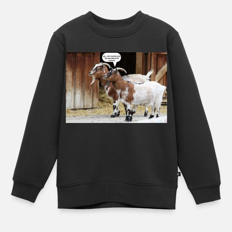 Ziegen - Kinder Premium Organic Sweatshirt - Schwarz