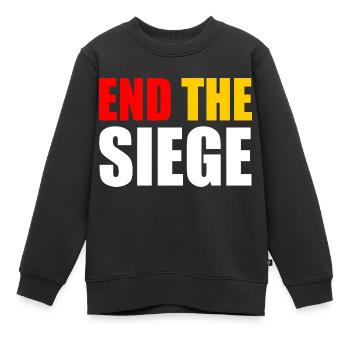 End the siege - Kids Premium Organic Sweatshirt - black - Front - AI Model Kid Female (0cm)
