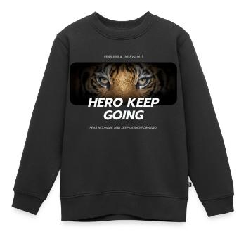 Furchtlos und das Böse darin Keep GoingHero - Kinder Premium Organic Sweatshirt - Schwarz - Vorne - AI Model Kid Female (0cm)
