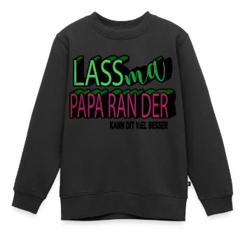 bday familienwappen weihnachten katze elternzeit - Kinder Premium Organic Sweatshirt - Schwarz - Vorne - AI Model Kid Female (0cm)