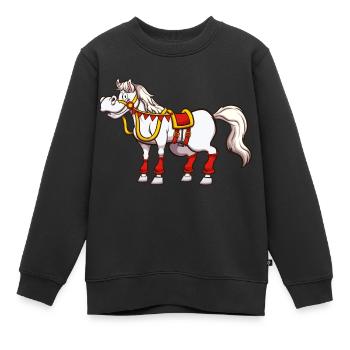 Cheval de Saint-Nicolas - Sweat Premium enfant bio - noir - Devant - AI Model Kid Female (0cm)