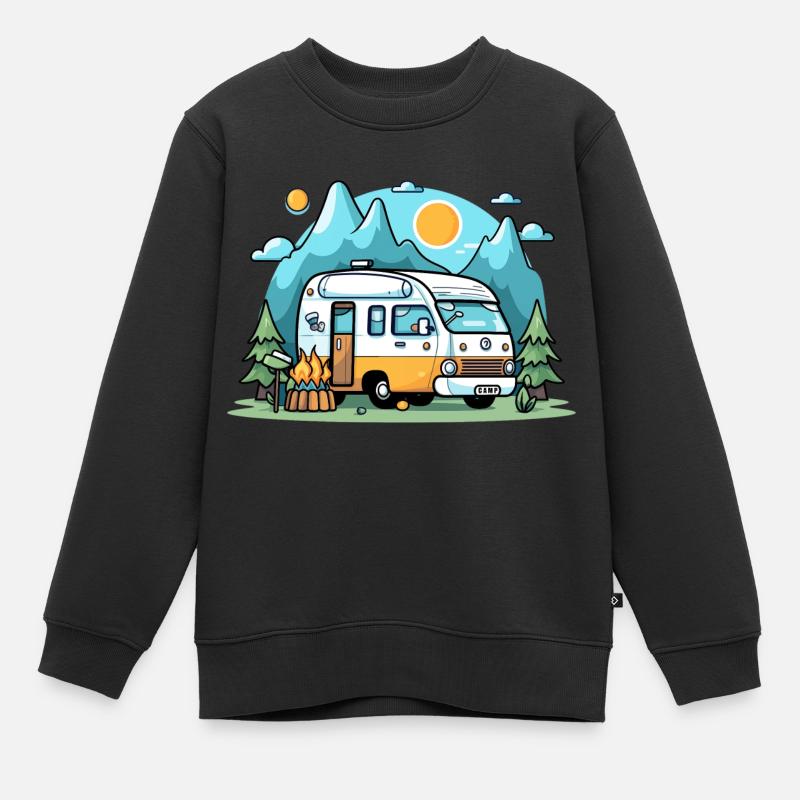 Vanlife - Kinder Premium Organic Sweatshirt - Schwarz