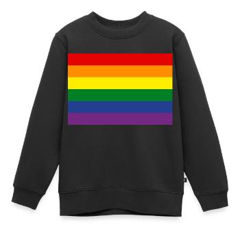 Regenbogenfahne - Kinder Premium Organic Sweatshirt - Schwarz - Vorne - AI Model Kid Female (0cm)