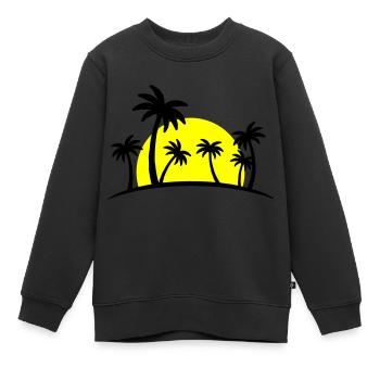 Palmiers de plage 2 - Sweat Premium enfant bio - noir - Devant - AI Model Kid Female (0cm)