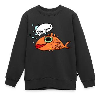 Salut, toi - Sweat Premium enfant bio - noir - Devant - AI Model Kid Female (0cm)