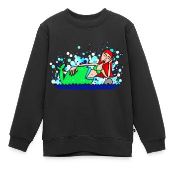 Sirène - Sweat Premium enfant bio - noir - Devant - AI Model Kid Female (0cm)