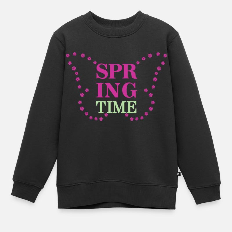 Spring Time - Spring is here! - Kids Premium Organic Sweatshirt - black