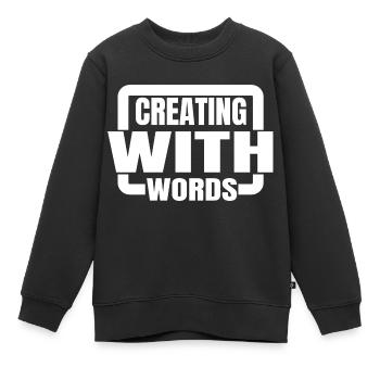 Citation Favoriser la créativité Bday Fiction Writing - Sweat Premium enfant bio - noir - Devant - AI Model Kid Female (0cm)
