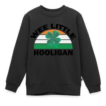 St. Patricks Day Kleiner Hooligan Lustig - Kinder Premium Organic Sweatshirt - Schwarz - Vorne - AI Model Kid Female (0cm)