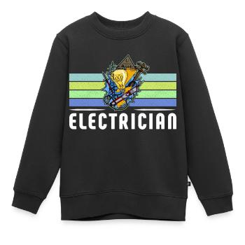 Électricien Électricien Technicien d’éclairage Lampe - Sweat Premium enfant bio - noir - Devant - AI Model Kid Female (0cm)