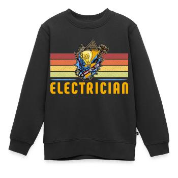 Électricien Électricien Technicien d’éclairage Lampe - Sweat Premium enfant bio - noir - Devant - AI Model Kid Female (0cm)