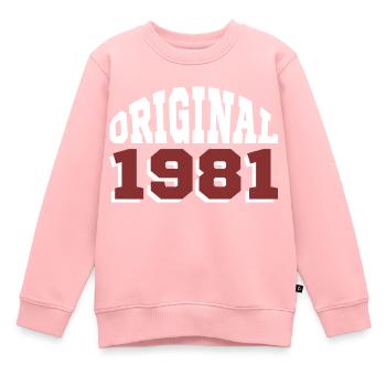 Original 1981 - Kinder Premium Organic Sweatshirt - Rosa - Vorne - AI Model Kid Female (0cm)