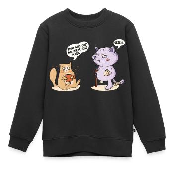 Das kostet einen Arm und ein Bein Lustige Katzengespräche - Kinder Premium Organic Sweatshirt - Schwarz - Vorne - AI Model Kid Female (0cm)