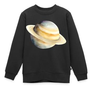 Saturn - Kinder Premium Organic Sweatshirt - Schwarz - Vorne - AI Model Kid Female (0cm)