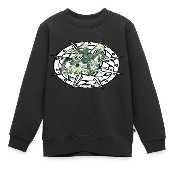 ritter mit pferd - Kinder Premium Organic Sweatshirt - Schwarz - Vorne - AI Model Kid Female (0cm)