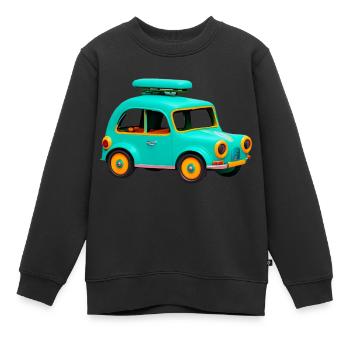 Partir en vacances - Sweat Premium enfant bio - noir - Devant - AI Model Kid Female (0cm)
