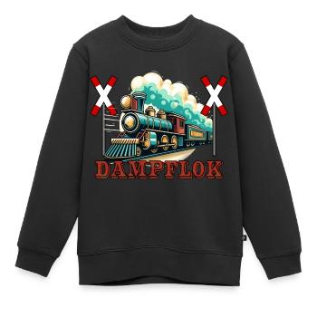 Dampflok für Kinder die Eisenbahn lieben - Kinder Premium Organic Sweatshirt - Schwarz - Vorne - AI Model Kid Female (0cm)