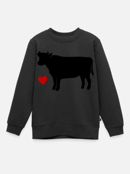 Vache - Sweat Premium enfant bio - noir