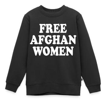 Free afghan women - Kinder Premium Organic Sweatshirt - Schwarz - Vorne - AI Model Kid Female (0cm)