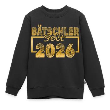 Single 2026 - Kinder Premium Organic Sweatshirt - Schwarz - Vorne - AI Model Kid Female (0cm)