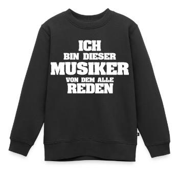Musicien - Sweat Premium enfant bio - noir - Devant - AI Model Kid Female (0cm)