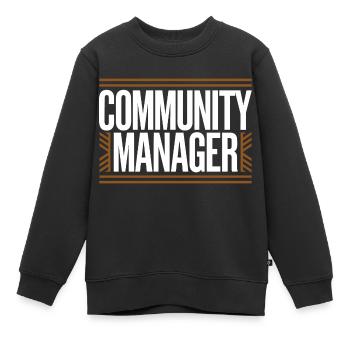 Community Manager - Sweat Premium enfant bio - noir - Devant - AI Model Kid Female (0cm)