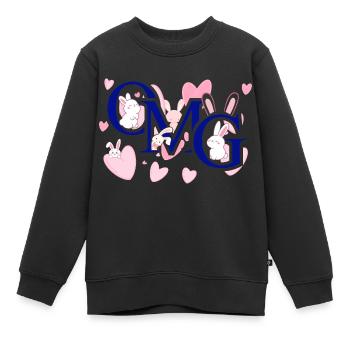 Omg pink - Kinder Premium Organic Sweatshirt - Schwarz - Vorne - AI Model Kid Female (0cm)