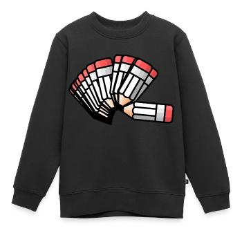 stifte - Kinder Premium Organic Sweatshirt - Schwarz - Vorne - AI Model Kid Female (0cm)
