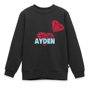 Le précieux Ayden - Sweat Premium enfant bio - noir - Devant - AI Model Kid Female (0cm)