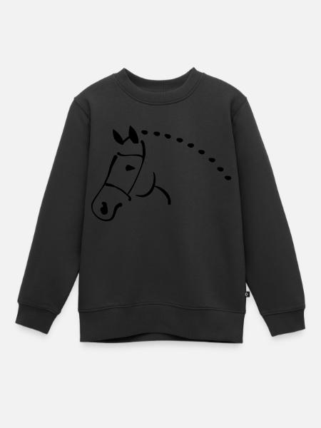 Cheval - Sweat Premium enfant bio - noir