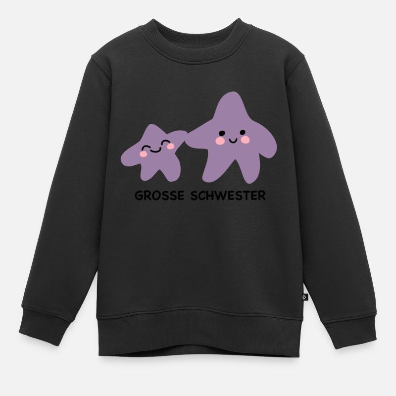 Süße Sternchen Große Schwester - Kinder Premium Organic Sweatshirt - Schwarz