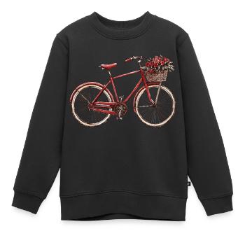 Bicycle with flower basket - Kids Premium Organic Sweatshirt - black - Front - AI Model Kid Female (0cm)
