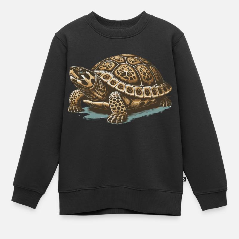 Tortue - Sweat Premium enfant bio - noir