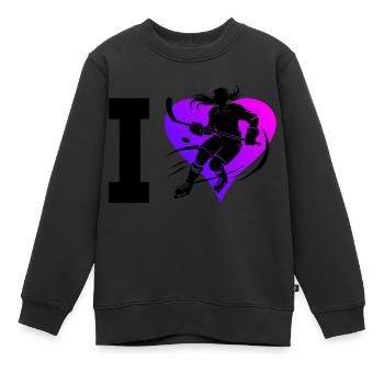 Eishockey Spieler Damen Eishockeyspieler - Kinder Premium Organic Sweatshirt - Schwarz - Vorne - AI Model Kid Female (0cm)