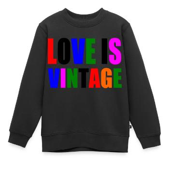 Love is vintage - Kinder Premium Organic Sweatshirt - Schwarz - Vorne - AI Model Kid Female (0cm)