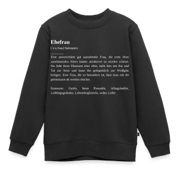 La femme Description d’une femme Meilleure femme - Sweat Premium enfant bio - noir - Devant - AI Model Kid Female (0cm)