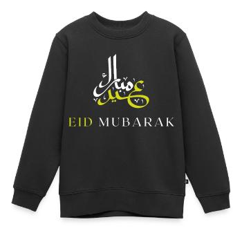 Islam Eid Mubarak - Kids Premium Organic Sweatshirt - black - Front - AI Model Kid Female (0cm)
