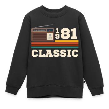 Jubiläum 1981 Retro-Klassiker - Kinder Premium Organic Sweatshirt - Schwarz - Vorne - AI Model Kid Female (0cm)