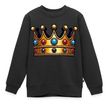 krone - Kinder Premium Organic Sweatshirt - Schwarz - Vorne - AI Model Kid Female (0cm)