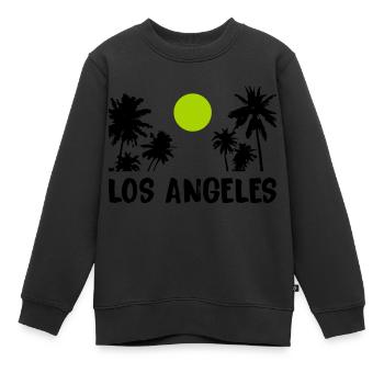 Los Angeles - Sweat Premium enfant bio - noir - Devant - AI Model Kid Female (0cm)