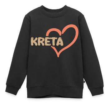 Kreta - Kinder Premium Organic Sweatshirt - Schwarz - Vorne - AI Model Kid Female (0cm)