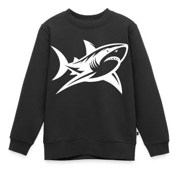 Le requin des profondeurs rencontre le tatouage Sharp et élégant - Sweat Premium enfant bio - noir - Devant - AI Model Kid Female (0cm)