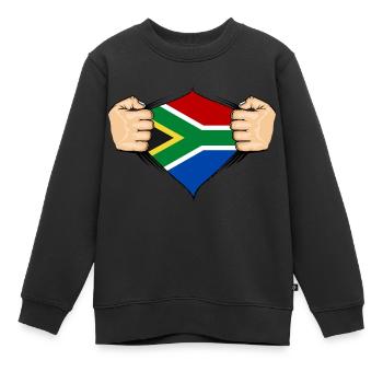 Conception du drapeau de l’Afrique du Sud - Sweat Premium enfant bio - noir - Devant - AI Model Kid Female (0cm)